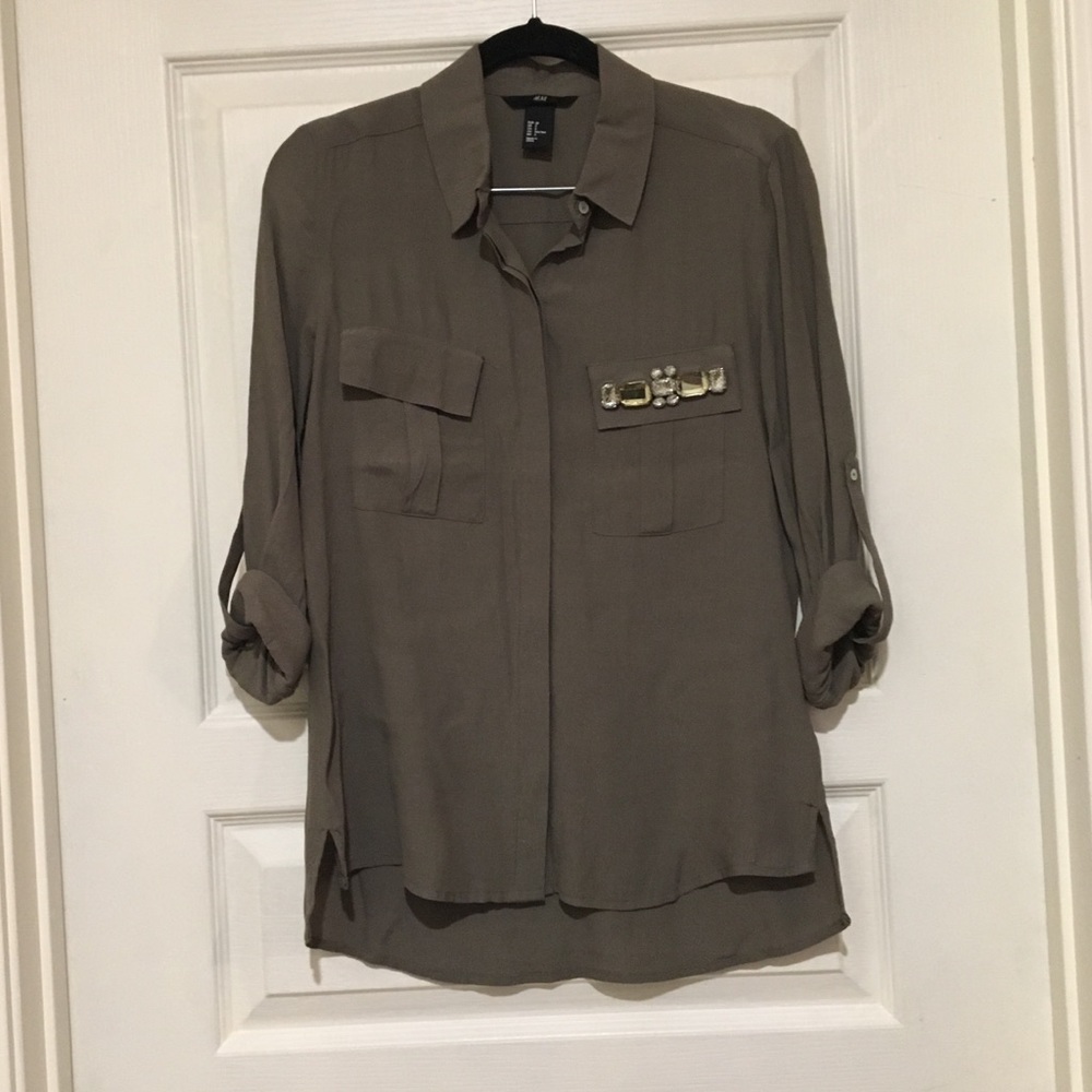 H&M Women’s High Low Blouse Size 2